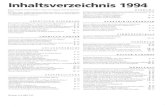 Inhaltsverzeichnis 1994 - LOKI · Brienz-Rothorn Bahn, Oldtimer mit High-Tech-Dampflok Die Bahn auf den Rochers-de-Naye Schynige-Platte-Bahn im Berner Oberland: Wengernalp-Bahn Jungfraubahn.