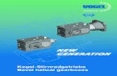 Kegel-Stirnradgetriebe Bevel helical gearboxes · The gearboxes are a 2-stage design, the input stage is a bevel gearset, the output stage a helical gearset. The gear-box housing