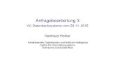 VU Datenbanksysteme vom 23.11.2015 Reinhard Pichler · I sel R:A=C = 1 jRjfalls A Schlussel von¨ R I sel R:A=C = 1 i falls i die Anzahl der Attributwerte von R:A ist (Gleichverteilung)