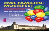 OWL FAMILIEN- MUSIKFEST … · - Instrumentenkarussell der Musikschule Höxter - Kurz-Konzerte der Musikschule Höxter • 13.00 Uhr: „Musikerleben“ – Familienkonzert im Kaisersaal
