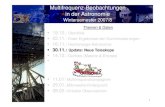 Multifrequenz-Beobachtungen in der Astronomie · 2007. 12. 3. · 2. Multifrequenz-Beobachtungen. in der Astronomie. Wintersemester 2007/8. HEUTE Nachtrag Komet EUSO Neues: Supernovae-Messungen