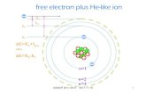 free electron plus He-like ion - Physikalisches Institut...AAMOP 2011-2012 2011-11-16 33 Relativistic Doppler transformation E lab: Photon energy in the laboratory system E proj: Photon