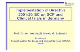 Bundesinstitut für Arzneimittel Implementation of ...Bundesinstitut für Arzneimittel und Medizinprodukte Directive 2001/20/EG Article 13 • Art. 13 2001/20/EC implements GMP for
