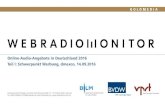 Webradiomonitor 2016 · 2017. 8. 29. · Webradiomonitor 2016 Online-Audio-Angebote in Deutschland 2016 Teil I: Schwerpunkt Werbung, dmexco, 14.09.2016 Goldmedia GmbH Strategy Consulting
