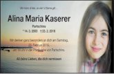 Mir hobn di lieb, so viel ’s Sterne gib Alina Maria Kaserer€¦ · Alina Maria Kaserer Wir denken ganz besonders an dich am Samstag, 23. Februar 2019, um 18 Uhr in der Pfarrkirche