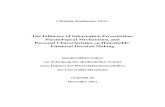 The Influence of Information Presentation, Psychological … · 2012. 3. 15. · IV ACKNOWLEDGEMENTS First of all I would like to thank my supervisor, Prof. Dr. Dr. h.c. Martin Weber