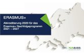 ERASMUS+...Aktueller Stand zum Erasmus+ Nachfolgeprogramm (28.05.2020) Voraussichtliche Laufzeit von 2021 bis 2027 Es wird nach Bildungsbereichen und nach Aktionen strukturiert sein