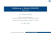 Einführung in Matlab (MA8202) - Teil 6 von 6€¦ · VergleichRechengeschwindigkeit 0 20 40 60 80 100 120 140 160 180 200 0 0.002 0.004 0.006 0.008 0.01 0.012 n: Dimension der n