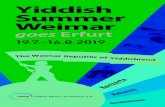 Yiddish Summer Weimar · - Gesang/vocals /// Sasha Lurje (LV/D) - Gesang/vocals New-York-Times-Erfolgsautor und Jiddisch-Experte Michael Wex entführt die berüchtigte Warschauer