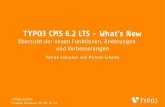 TYPO3 CMS 6.2 LTS - What’s New - Riccabona · TYPO3 CMS 6.2 LTS - What’s New Kapitelübersicht Einführung InstallTool ResponsiveImages ÄnderungenimBackend TSconﬁg&TypoScript