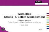 Workshop Stress- & Selbst-Management€¦ · Stress- & Selbst-Management Catharina Jerratsch PerLe –Projekt erfolgreiches Lehren und Lernen 05.03.2020. Stress –was ist das eigentlich?