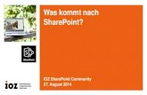 Was kommt nach SharePoint? - IOZ AG · 111 Gründe für SharePoint 2013 Social Yammer Integration Aggregated Tasks SkyDrive Pro Newsfeed Mobile App Collaboration Drag & Drop Office