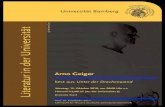 Literatur in der Universität - uni-bamberg.de · Arno Geiger, geboren 1968 in Bregenz, studierte Deutsche Philologie, Alte Geschichte und Vergleichende Literaturwissenschaft in Innsbruck