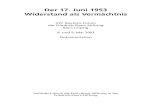 Der 17. Juni 1953 Widerstand als Vermächtnislibrary.fes.de/pdf-files/bueros/leipzig/03540.pdf · Juni 1953 sei ein faschistischer Putsch gewesen, ein Werk von Provokateuren, von
