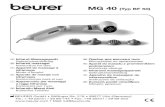 MG 40 (Typ BF 50) - Beurer€¦ · Beurer Elektrogeräte für Gesundheit und Wohlbefinden erfüllen hohe Ansprüche an Qualität, Funktionalität und Design. Um alle Vorzüge Ihres