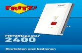 Handbuch FRITZ!Repeater 2400 Router per LAN-Kabel anschließen Sie können den FRITZ!Repeater 2400 mit einem LAN-Kabel an Ihren In-ternetrouter (FRITZ!Box) anschließen. Nutzen Sie