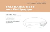FALTBARES BETT aus Wellpappe - Pro-Idee€¦ · ¢ Use a paper towel or dry cloth to wipe it clean when dirty. Let wet or damp spots dry in the ambient air or blow-dry the spots.