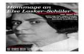 Hommage an Else Lasker-Schüler€¦ · Hommage an Else Lasker-Schüler von Josef Tal Texte von Else Lasker-Schüler Israel Eliraz und Franz Kafka Szenische Uraufführung Aufführungen: