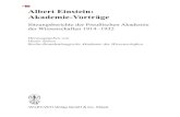 Albert Einstein: Akademie-Vorträgedownload.e-bookshelf.de/download/0000/4078/05/L-G-0000407805... · Einstein – Sein Leben. 2005, Hardcover, 735 Seiten mit 20 Abbildungen, ISBN