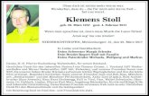 KlemensStoll - trauer-im-allgaeu.de€¦ · KlemensStoll geb.26.März1957 gest.4.Februar2017 Danke,H.H.PfarrerBuchenberg,Waltenhofen,fürseinenBeistand. Herzlichen Dankfür den liebevollen