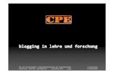 Blogging in lehre und FORSCHUNGstorage.etsc.uni-kl.de/.../streich_zeile_exner_blogging2009-11-18.pdf · lehr‐und forschungsgebiet computergestützte planungs‐und entwurfsmethoden