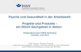 Psyche und Gesundheit in der Arbeitswelt: Projekte und ... · PDF file Schöneich-Kühn (BG HM), Carsten Schulz (EUK), Katrin Schwarzmann (BGHW), Alexandra Theiler (UK BW), Gudrun