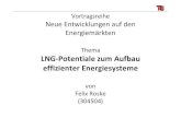 Thema LNG Potentiale zum Aufbau effizienter Energiesysteme · PDF file LNG ‐125°C Mit LNG ‐Temperaturbereich: ‐125°C – 720°C ‐Wirkungsgrad: 52,2% Felix Roske: LNG‐Potentiale