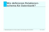 Wie definieren Relationen- schema fü D t b k?für Datenbank?db.in.tum.de/teaching/ws1516/DBSandere/5_DDL_SQL_2015.pdf · Wie definieren Relationen-schema fü D t b k?für Datenbank?
