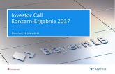 Investor Call Konzern-Ergebnis 2017 - BayernLB · 5 Stabile Ergebnisentwicklung auf gutem Niveau in aktuell schwierigem Marktumfeld 646 708 652 2015 2016 2017 677 495 545 2015 2016
