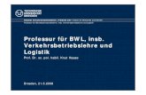 Professur für BWL, insb. Verkehrsbetriebslehre und Logistikalt.fsr-verkehr.de/download/VBL_Lehrstuhlpraesentation_2008.pdf · „Verkehr und Logistik“ jeweils im WS und SS, Projektarbeit,