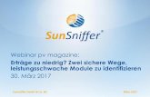 Erträge zu niedrig? Zwei sichere Wege, leistungsschwache ... · Vielen Dank für Ihre Aufmerksamkeit! SunSniffer GmbH & Co. KG Ludwig-Feuerbach-Str. 69 90489 Nürnberg | info@SunSniffer.de