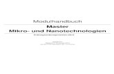 Modulhandbuch Master Mikro- und Nanotechnologien · 2013. 11. 27. · Master Mikro- und Nanotechnologien 2013 Studierende • sind in der Lage, Skizzen und Zeichnungen zu lesen und