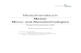 Modulhandbuch · 2019. 6. 4. · Modulhandbuch Master Erstellt am: 02. Mai 2019 aus der POS Datenbank der TU Ilmenau Studienordnungsversion: 2008 Micro- and Nanotechnologies gültig