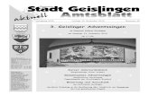 Stadt Geislingen Sonnen-...Einladung zur Sitzung des Gemeinderates Am 15.12.2010 um 20.00 Uhrfindet im Sitzungssaal des Schlossplatzzentrums Geislingeneine öffentliche Sitzung des