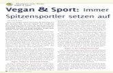 FREIHEIT F£“R IERE Vegan & Sport Vegan Sport Vegan & Sport Vegan & Sport: Immer Spitzensportler setzen