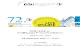 DGU-Online- Eröffnungs-Pressekonferenz...DGU-Online-Eröffnungs-Pressekonferenz „Best-of DGU 2020“ 24. September 2020, 11 – 12 Uhr 72. Kongress der Deutschen Gesellschaft für