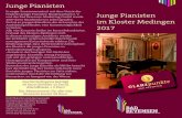 Flyer Junge Pianisten 2017 - bad-bevensen.de€¦ · Junge Pianisten im Kloster Medingen 2017 In enger Zusammenarbeit mit dem Verein der Förderer junger Pianisten Niedersachsen e.
