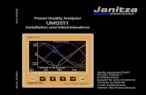 Power Quality Analyser UMG511...Dok Nr. 1.037.002.3 Power Quality Analyser UMG511 Installation und Inbetriebnahme Art. Nr. 33.03.072 Janitza electronics GmbH Vor dem Polstück 1 D-35633