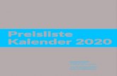 Preisliste Kalender 2020 - Pigmentar · 2019. 9. 9. · Kalenderpreisliste 2020 Pigmentar GmbH Soester Str 24 D-59505 Tel. +49 152 55 733 686 E-Mail: info@pigmentar.eu Einseitige
