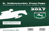 11. und 12. März 2017...8. Volkmaroder Pony-Tage Ponyleistungsschau des Pony- und Reit-Club Volkmarode u.U. e.V. 11. und 12. März 2017 Pony- und Reit-Club Volkmarode u.U. e.V. 8.
