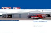 Industrie-Zeltebau GmbH...5 m bis 25 m – größere Hallenbreiten durch mehrschiffige Bauweise. Traufhöhe Traufhöhen von 3,4 m bis 6,4 m in Aluminium-bauweise. Größere Traufhöhen