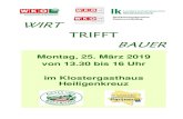 WIRT TRIFFT BAUER 2019. 4. 3. · Heiligenkreuz „Wirt trifft Bauer“ 25. März 2019 3 „Wirt trifft Bauer“ oder „regional ist genial“ Die Menschen geben in Österreich 19%