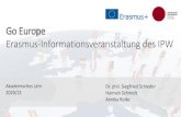 Go Europe Erasmus-Informationsveranstaltung des IPW · 2019. 12. 18. · Go Europe Erasmus-Informationsveranstaltung des IPW Akademisches Jahr 2020/21 Dr. phil. Siegfried Schieder