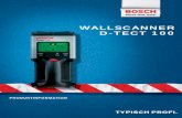 WALLSCANNER D-TECT 100 - RS Components · 2019. 10. 12. · D-tect 100, Anzeige der Betriebsart/Modi Oberfläche (Wand, Decke, Boden) Bereits untersuchter Bereich (hell) Tiefenskala