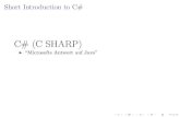 C# (C SHARP) - IPD SneltingNeue alte Features I einfache Version von Klassen: struct structPoint f double x, y; g Structs sind value-Typen Speicher auf dem Stack ! keine Konstruktoraufrufe