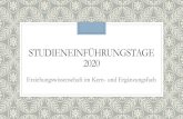 Studieneinführungstage 2020 - uni-jena.de...Montag, 19.10.2020 Dienstag, 20.10.2020 09:00 –09:30 Uhr Begrüßung und allgemeine Einführung zum Studium durch die Hochschulleitung,