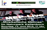Aktion Kultur Plakat 06 15 2 · Juni 2015, 11 Uhr Veranstalter: Aktion Kultur Heusweiler, Verein zur Förderung der Naherholung und des Naturschutzes Obersalbach e.V. und Gemeinde