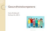 Ilona Kickbusch Schloss Au 2012€¦ · Kickbusch 2012. Determinanten der Gesundheit Kickbusch 2012. Wichtigste Gesundheitsdeterminante Gesundheit. ... (Prosa-T) exent (journalistische