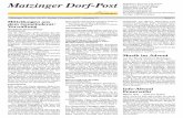 Matzinger Dorf-Post · 2017. 12. 4. · Matzinger Dorf-Post • Nr. 23 • Freitag, 1. Dezember 2017 • Jahrgang 23 Seite 1 Matzinger Dorf-Post Redaktion, Inserate und Druck: UHU