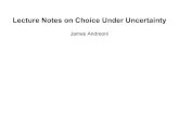 Lecture Notes on Choice Under Uncertaintyeconweb.ucsd.edu/~jandreon/Paris/Risk.pdf · 2009. 5. 13. · Lecture Notes on Choice Under Uncertainty James Andreoni. 3 Prospect Theory